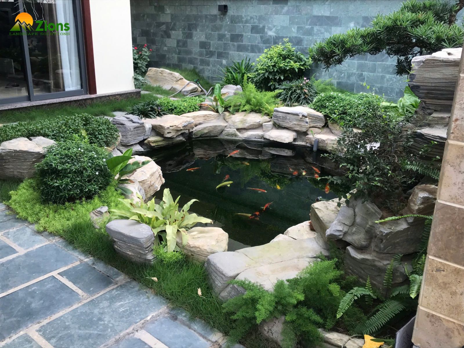 Thi công hồ cá koi tại Gamuda